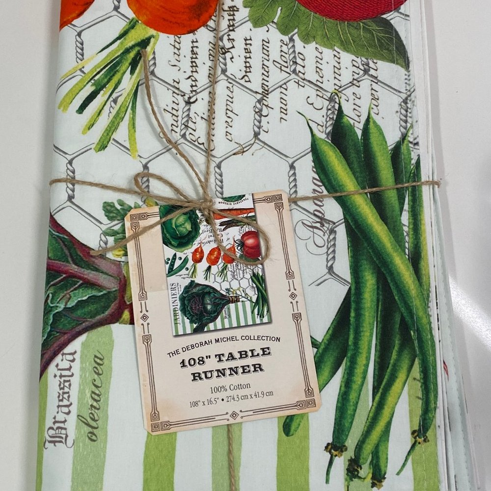 COPY - Michel Design Works Table Runner 108" x 16.5" Vegetable Garden